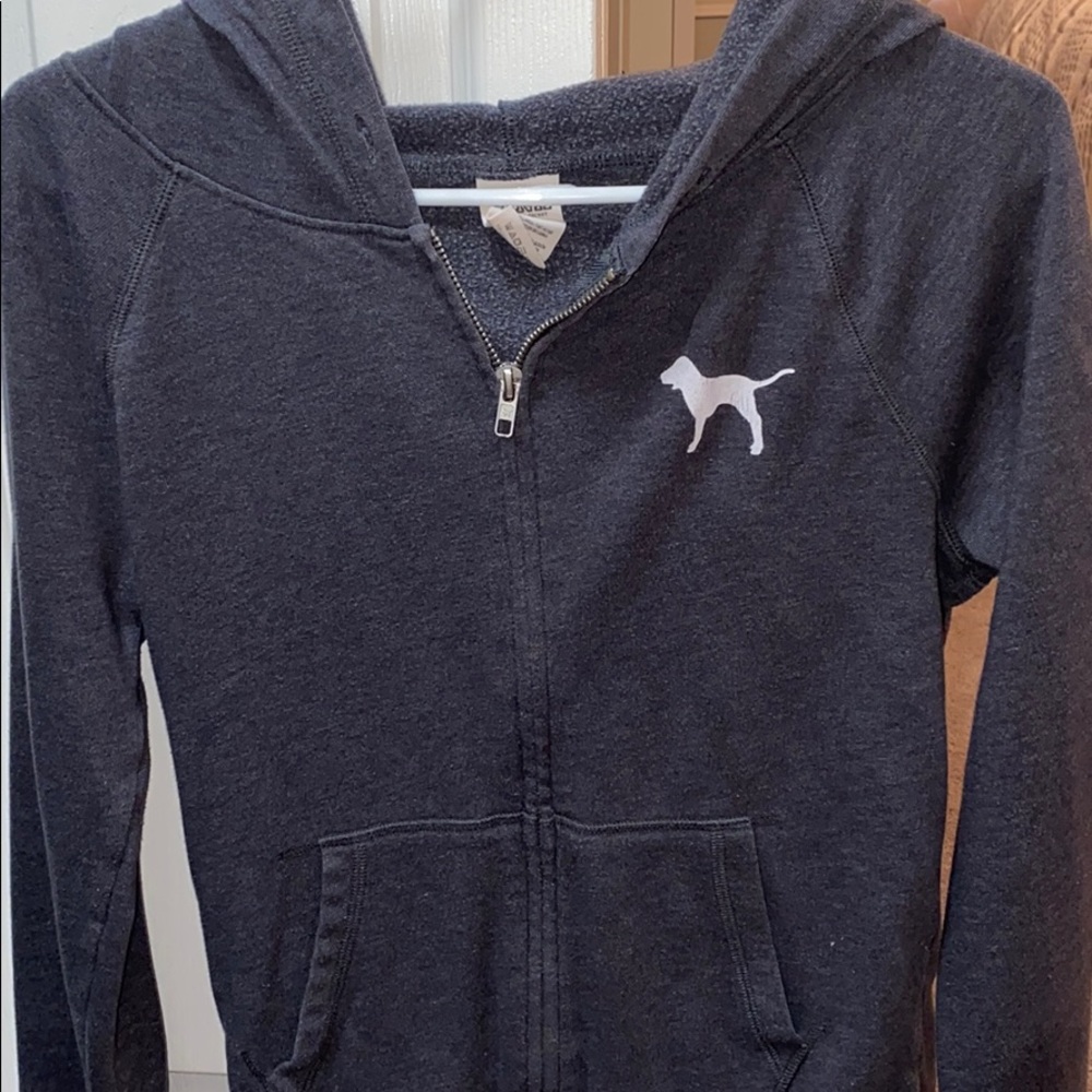 PINK grey zip up
